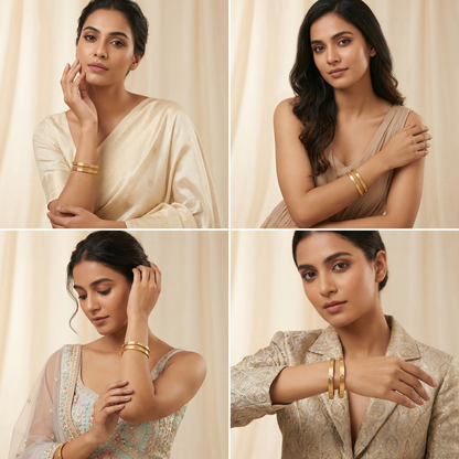 Luxe Line Diamond Bangle (Set of 4)
