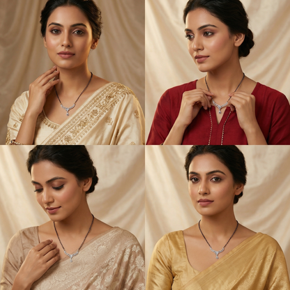 Silver Curve Mangalsutra