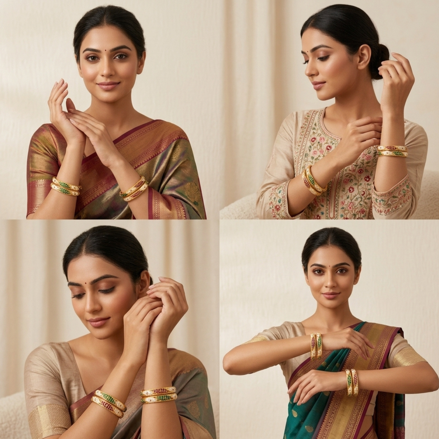 Elegant Aura Bangles ( Set of 4 )