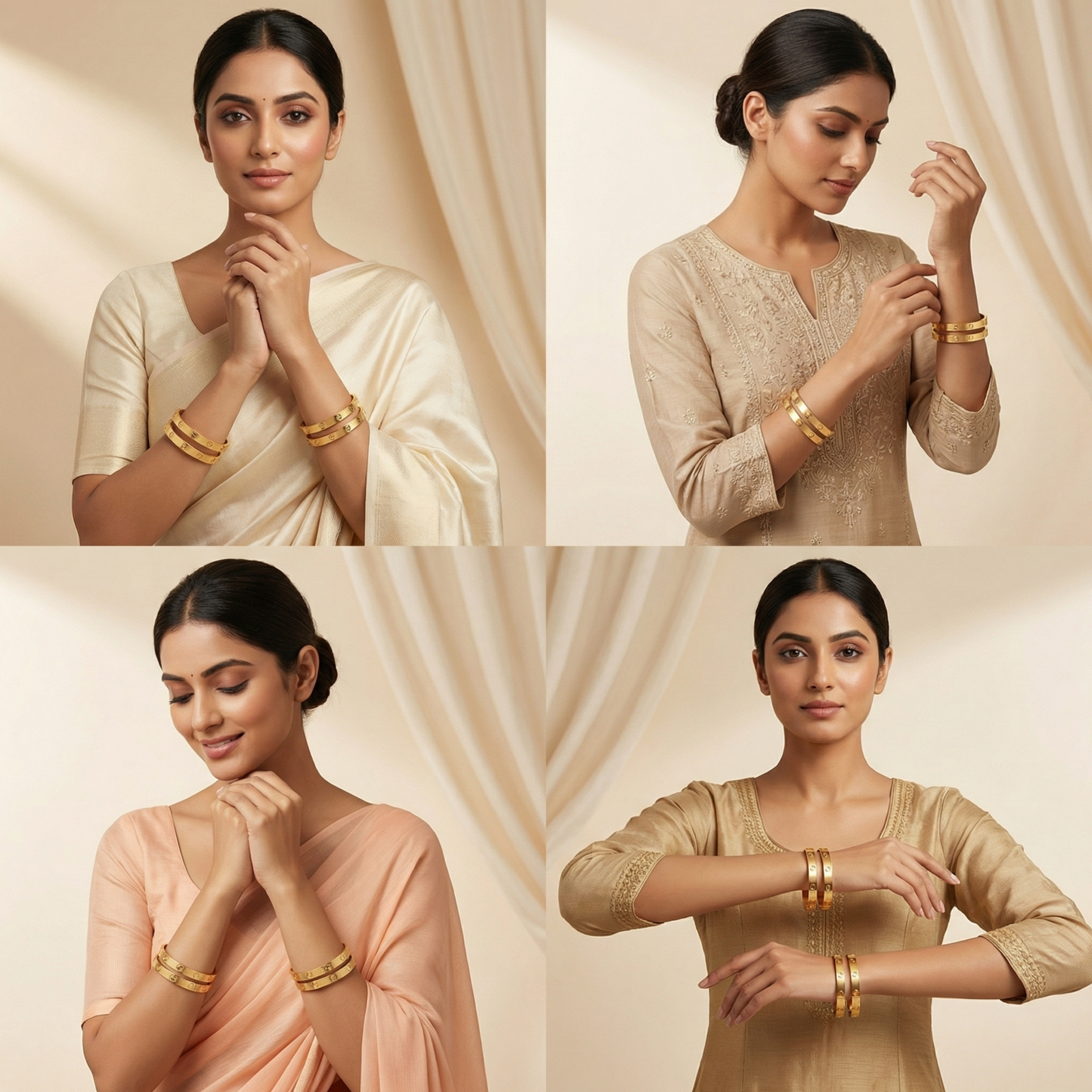 Style Edge Bangles ( Set of 4 )