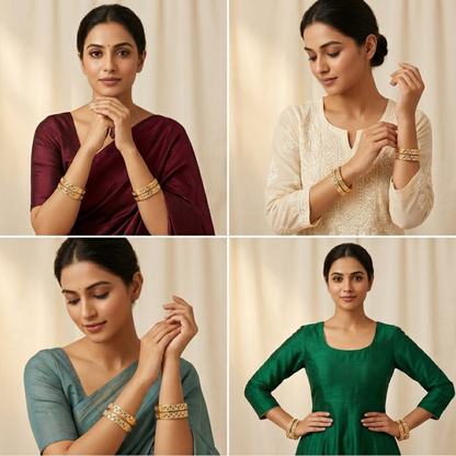 Ivory Pulse Bangles ( pack of 4)