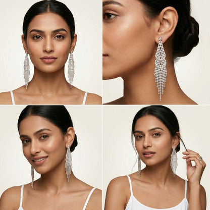 Crystal Cascade Chandelier Earrings