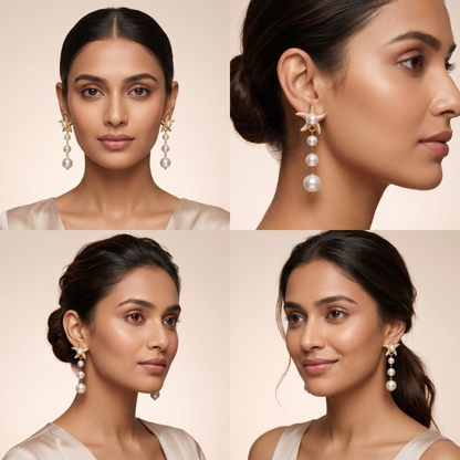 Pearl Starfish Drop Earrings