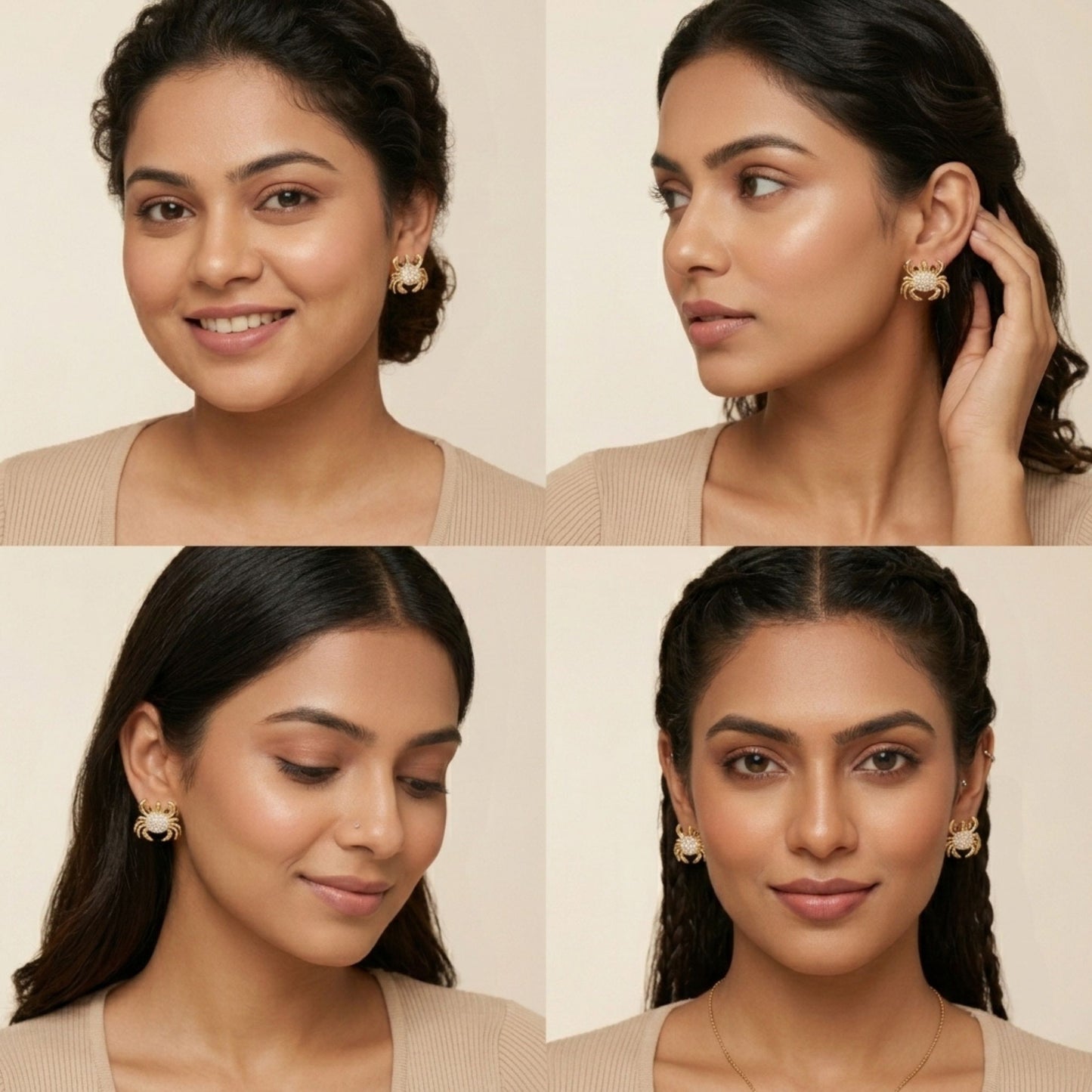 Golden Crab Earrings