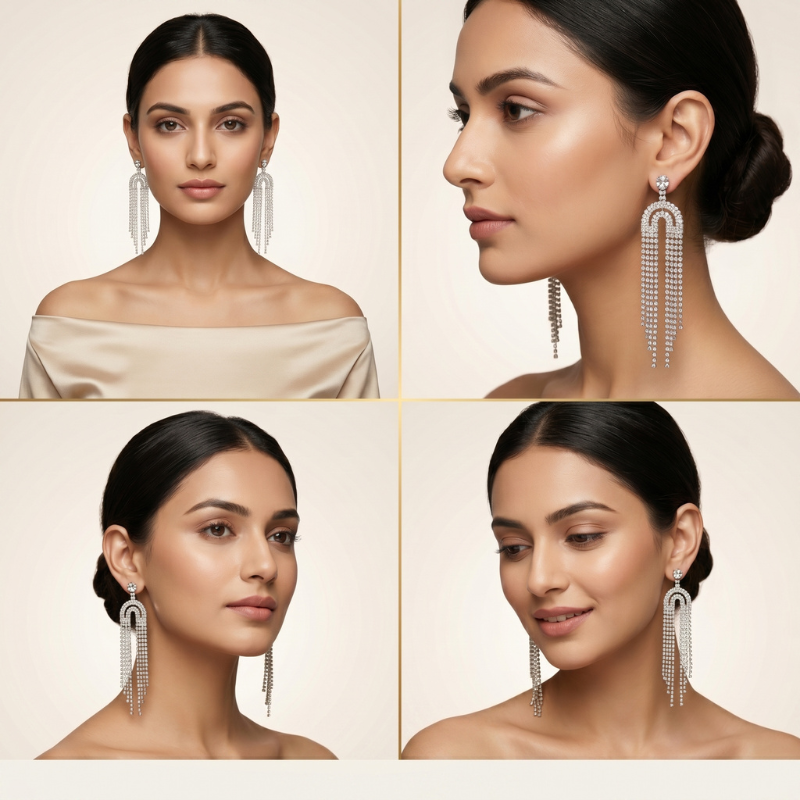 Crystal Arch Cascade Earrings