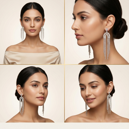 Crystal Arch Cascade Earrings