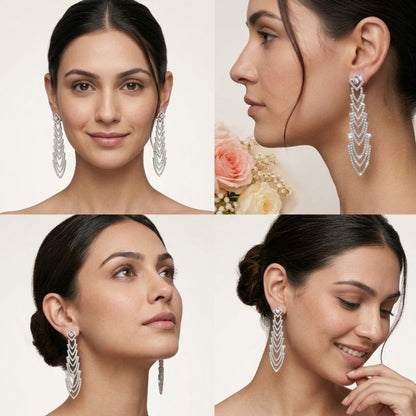 Crystal Chevron Statement Earrings