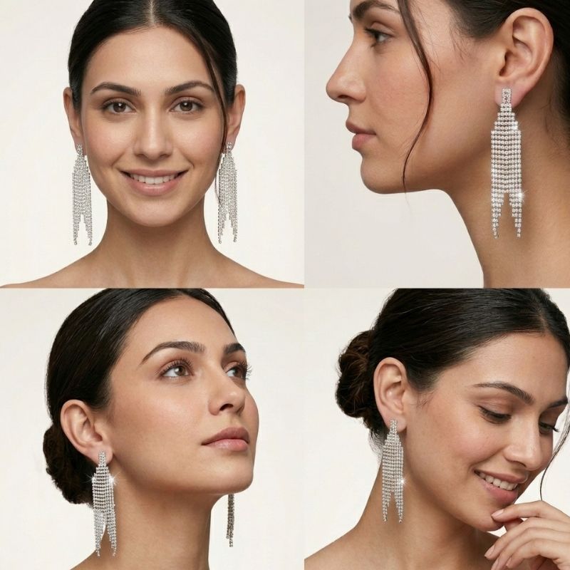 Crystal Rainfall Drop Earrings