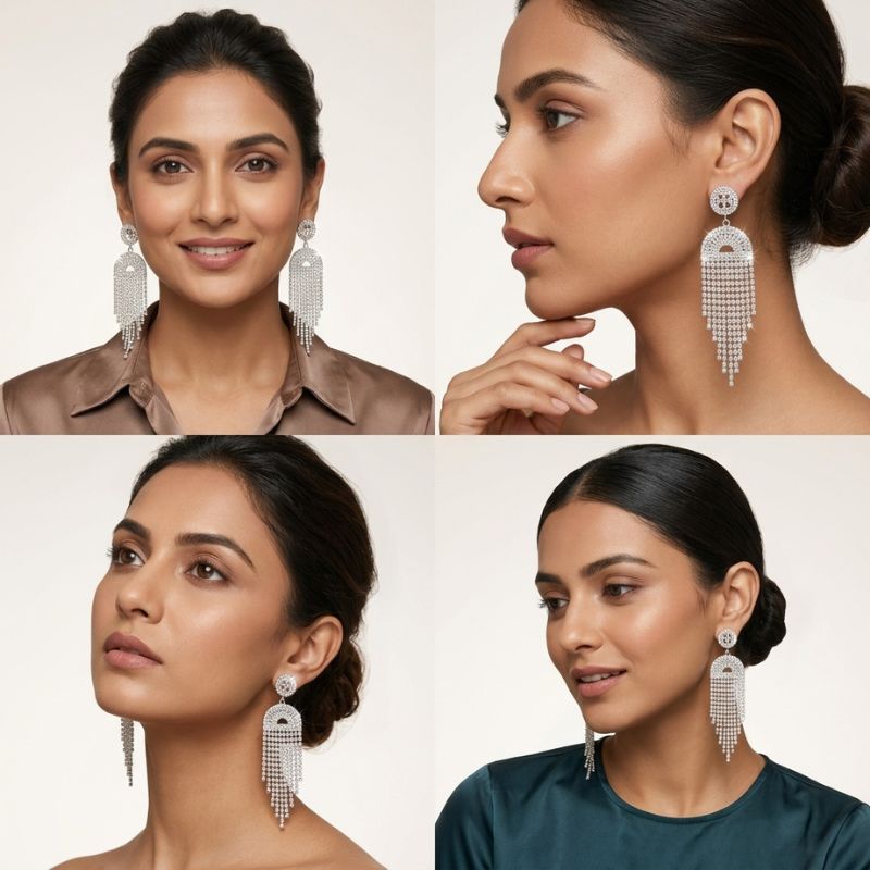 Crystal Fringe Statement Earrings