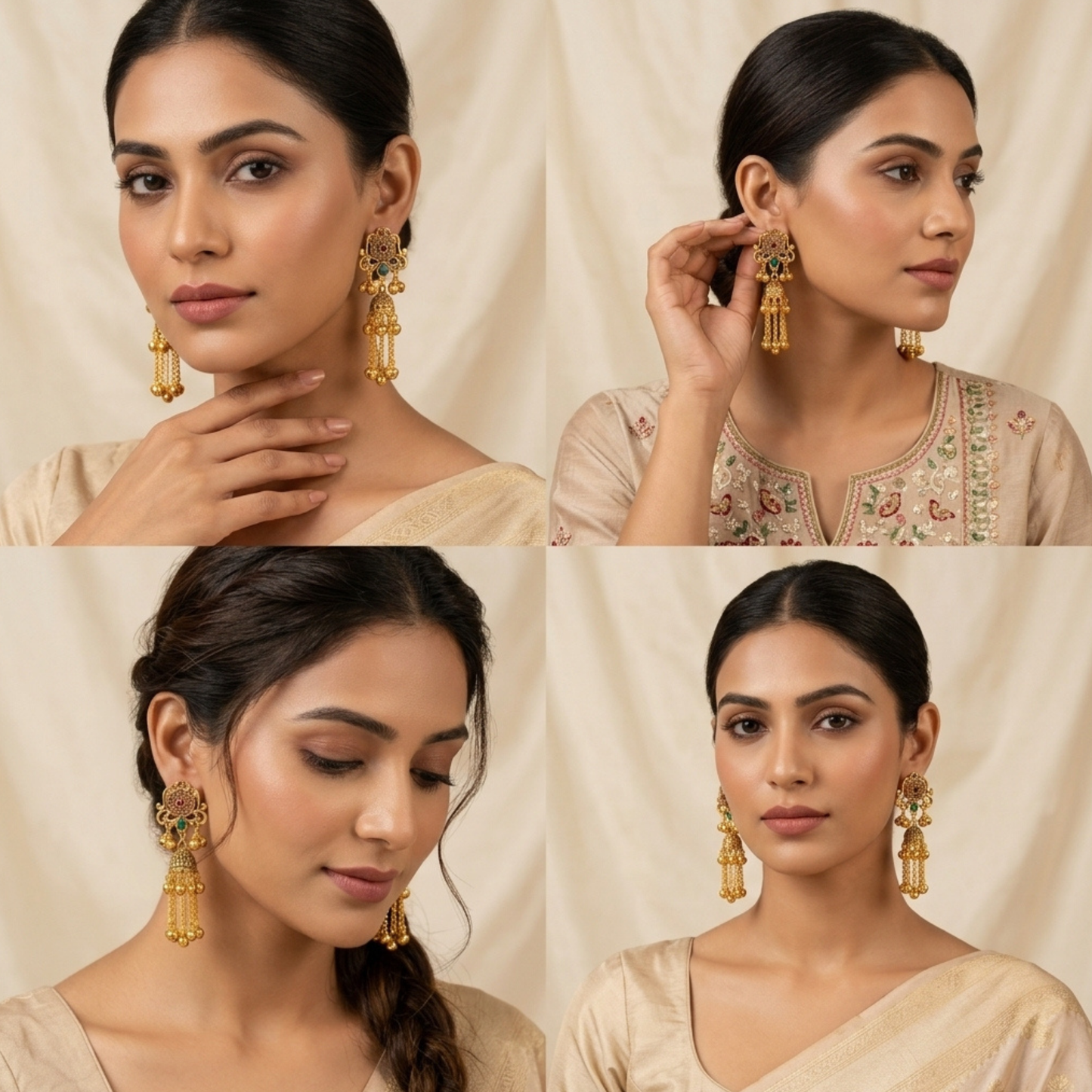 Kashmiri Royal Gold Jhumkas