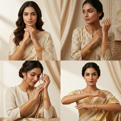 Divine Shine Bangles ( pack of 4)