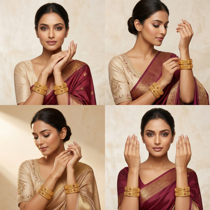 Trendy Twist Bangles ( Set of 2 )