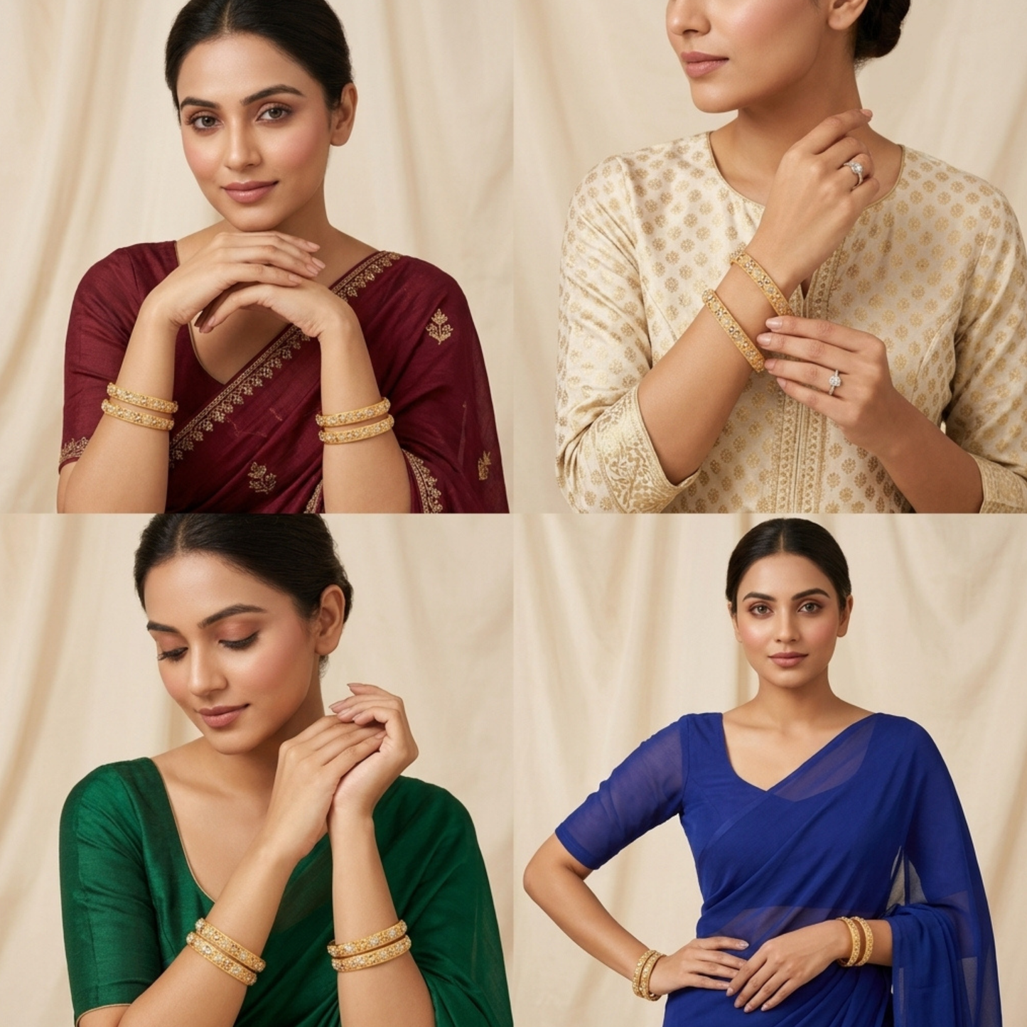 Opaline Spark Bangles (Set Of Four)