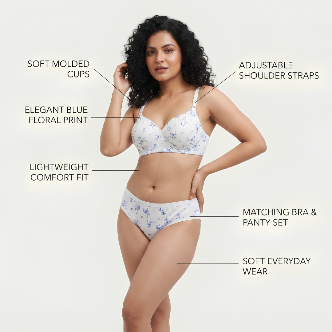 Women’s Printed Padded Bra & Panty Set