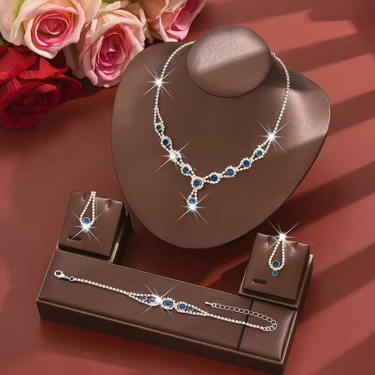 Jewelry Set- Three-piece (Blue)