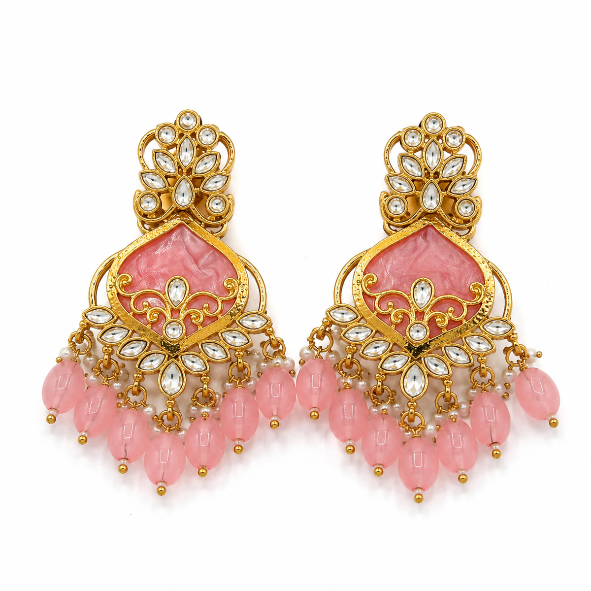 Royal Zari Earrings (PINK)