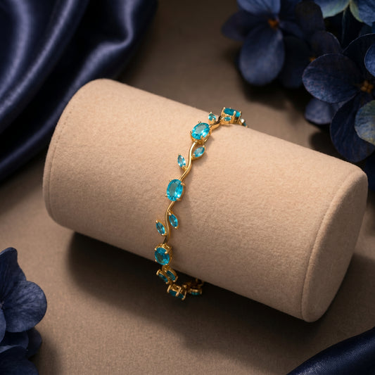 Aqua Blue Tulip Bracelet