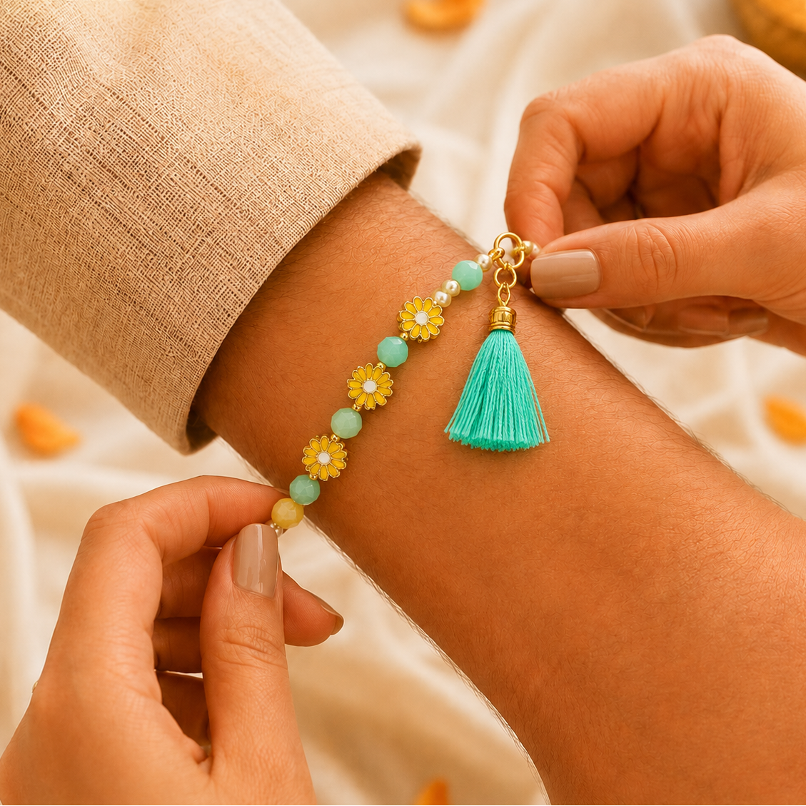 Floral Tassel Rakhi