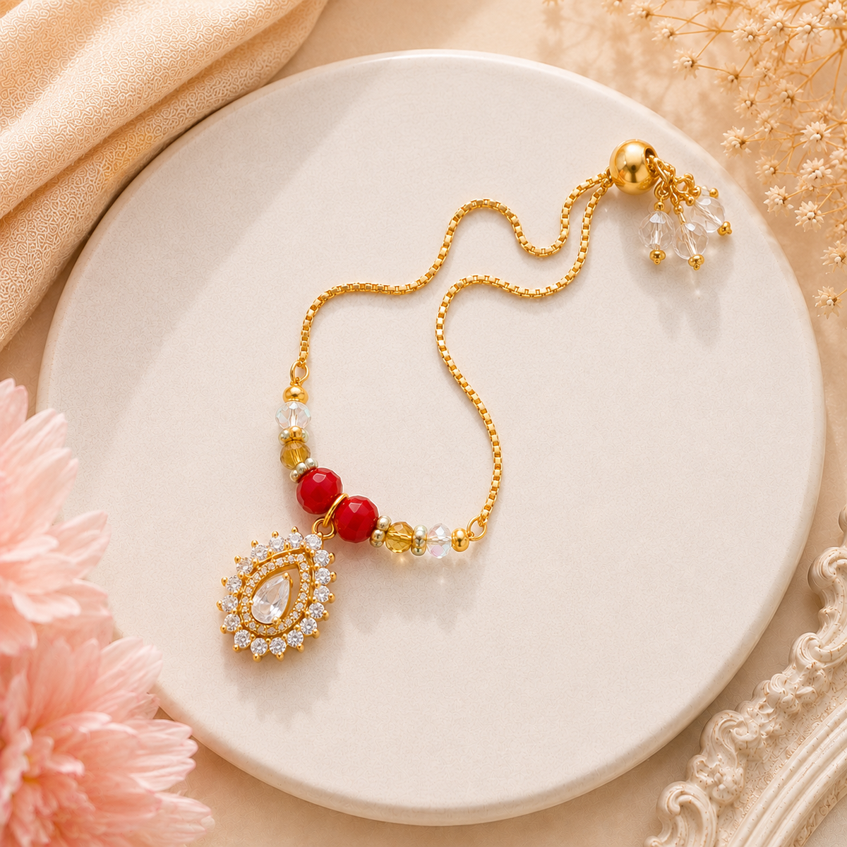 Elegant Crystal Rakhi