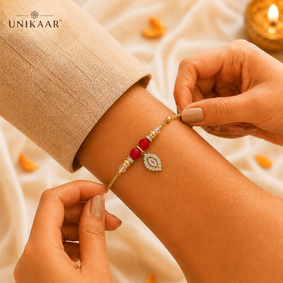 Elegant Crystal Rakhi