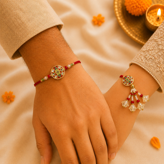 Elegant Bhai bhabhi Rakhi Set