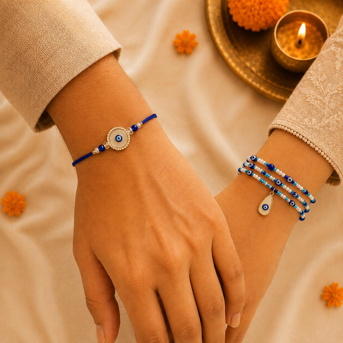 Bhai Bhabhi Nazar Rakhi Set
