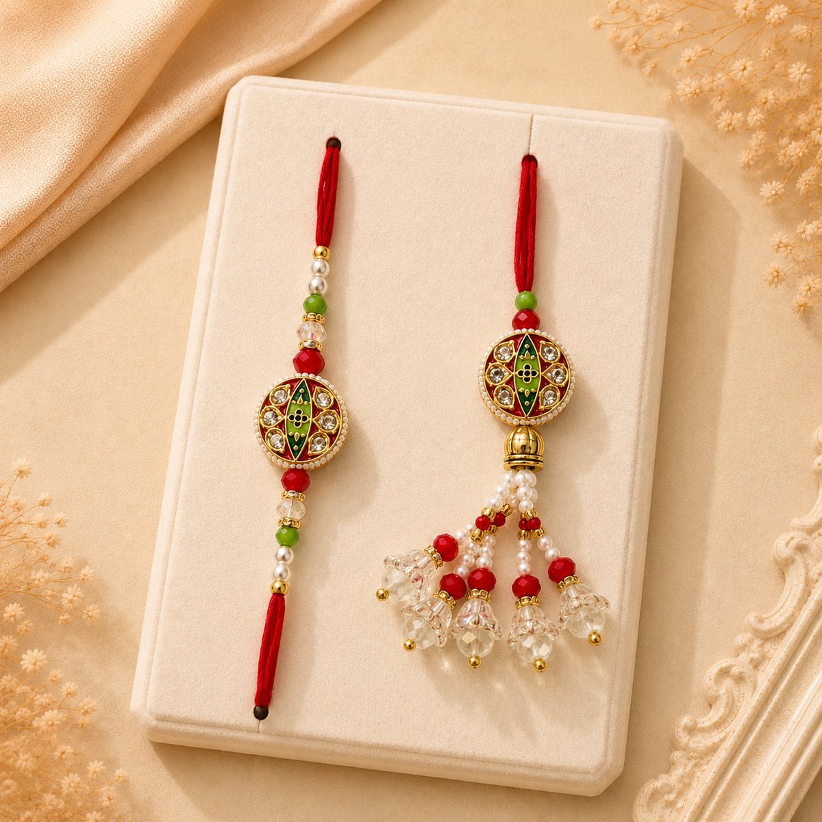 Elegant Bhai bhabhi Rakhi Set