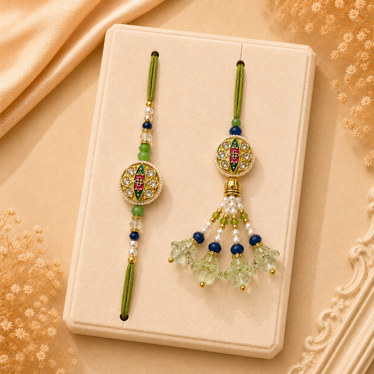 Elegant Bhai bhabhi Rakhi Set