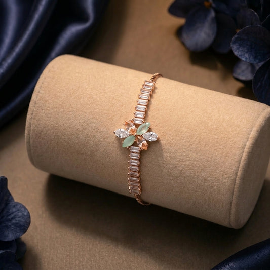 Rose Gold Petal Line Bracelet(Multi-colour)