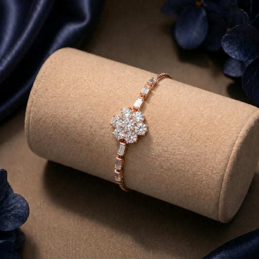 Round Flower Bracelet (Rose Gold)