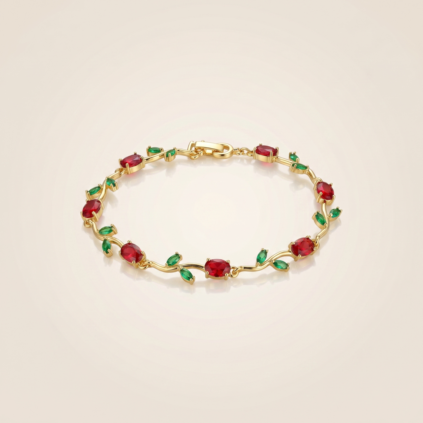 Red Green Tulip Bracelet