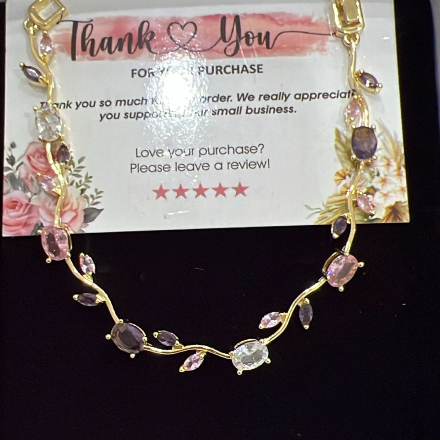 White Pink Purple Tulip Bracelet