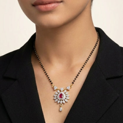 Ruby Sunburst Sparkle Mangalsutra