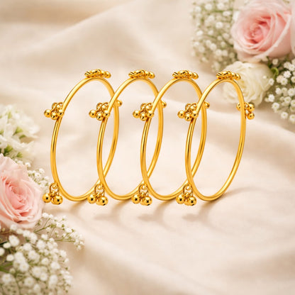 Kashmir Plain Gold Bangles (Set of 8)