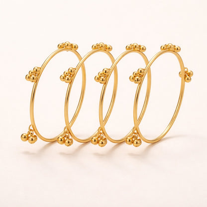 Kashmir Plain Gold Bangles (Set of 8)
