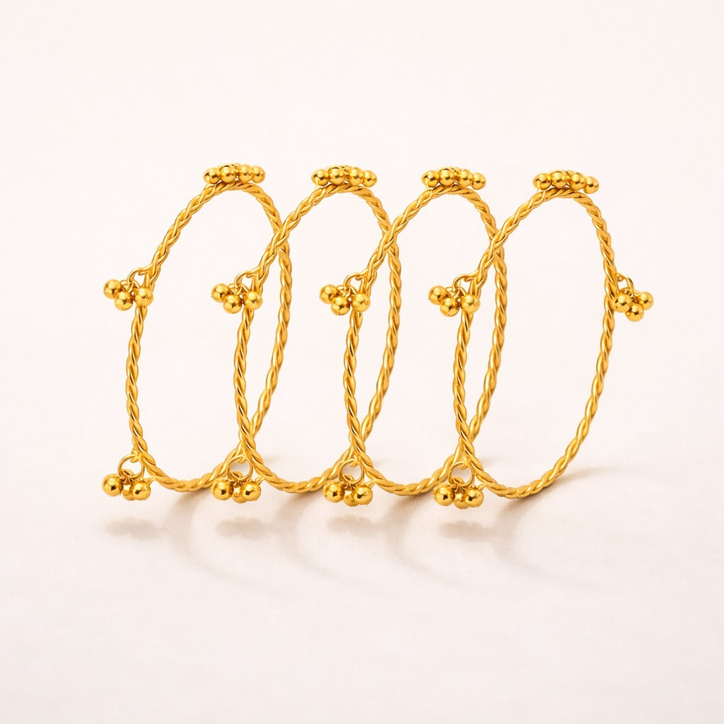 Kashmir Gold Bangles (Set of 8)