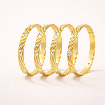 Luxe Line Diamond Bangle (Set of 4)
