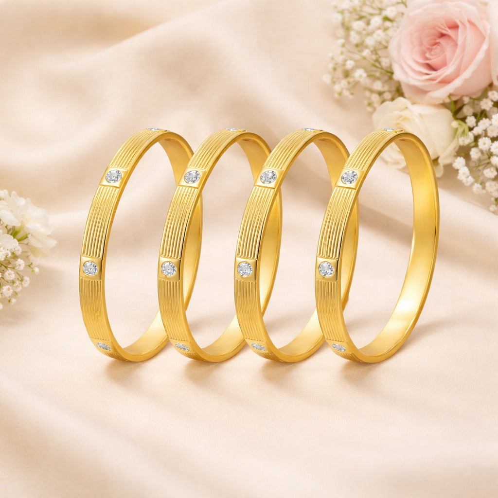 Luxe Line Diamond Bangle (Set of 4)