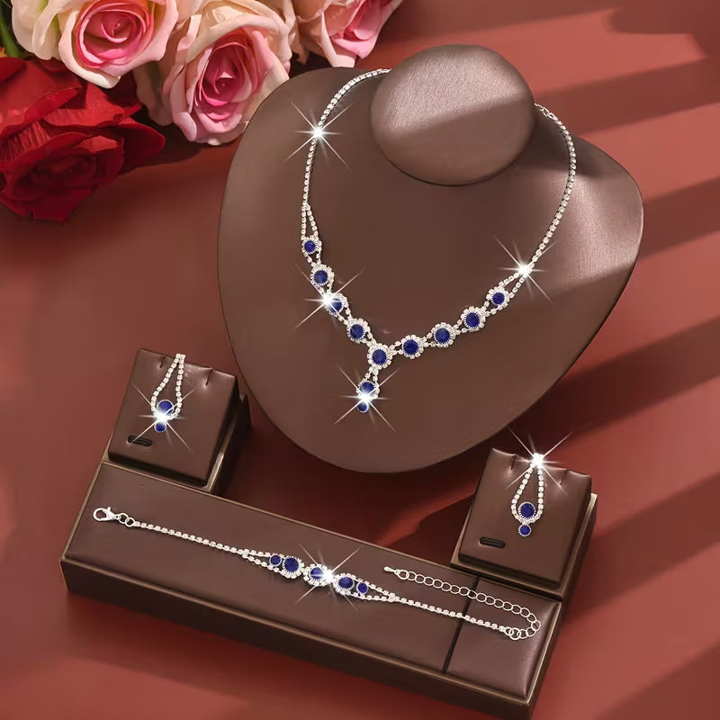 Jewelry Set- Three-piece (Dark Blue)