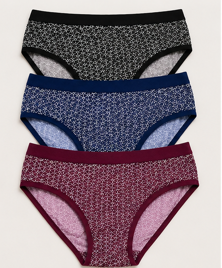 Women’s Printed Cotton Brief Panty Set – Pack of 3