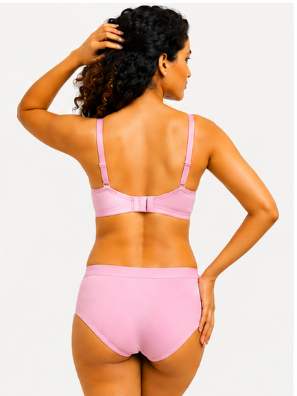 Women’s Pink Lightly Padded Bra & Panty Set