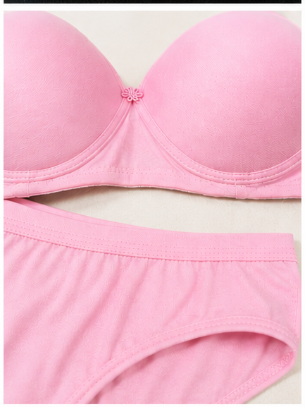 Women’s Pink Lightly Padded Bra & Panty Set